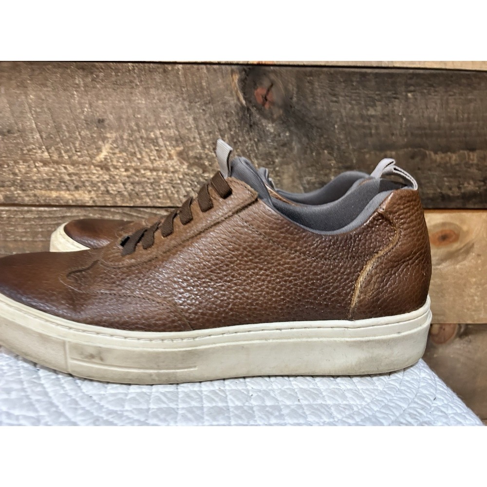 Martin Dingman David Men's Sneakers Size 9M Brown Leather Slip On Shoes - Picture 3 of 8